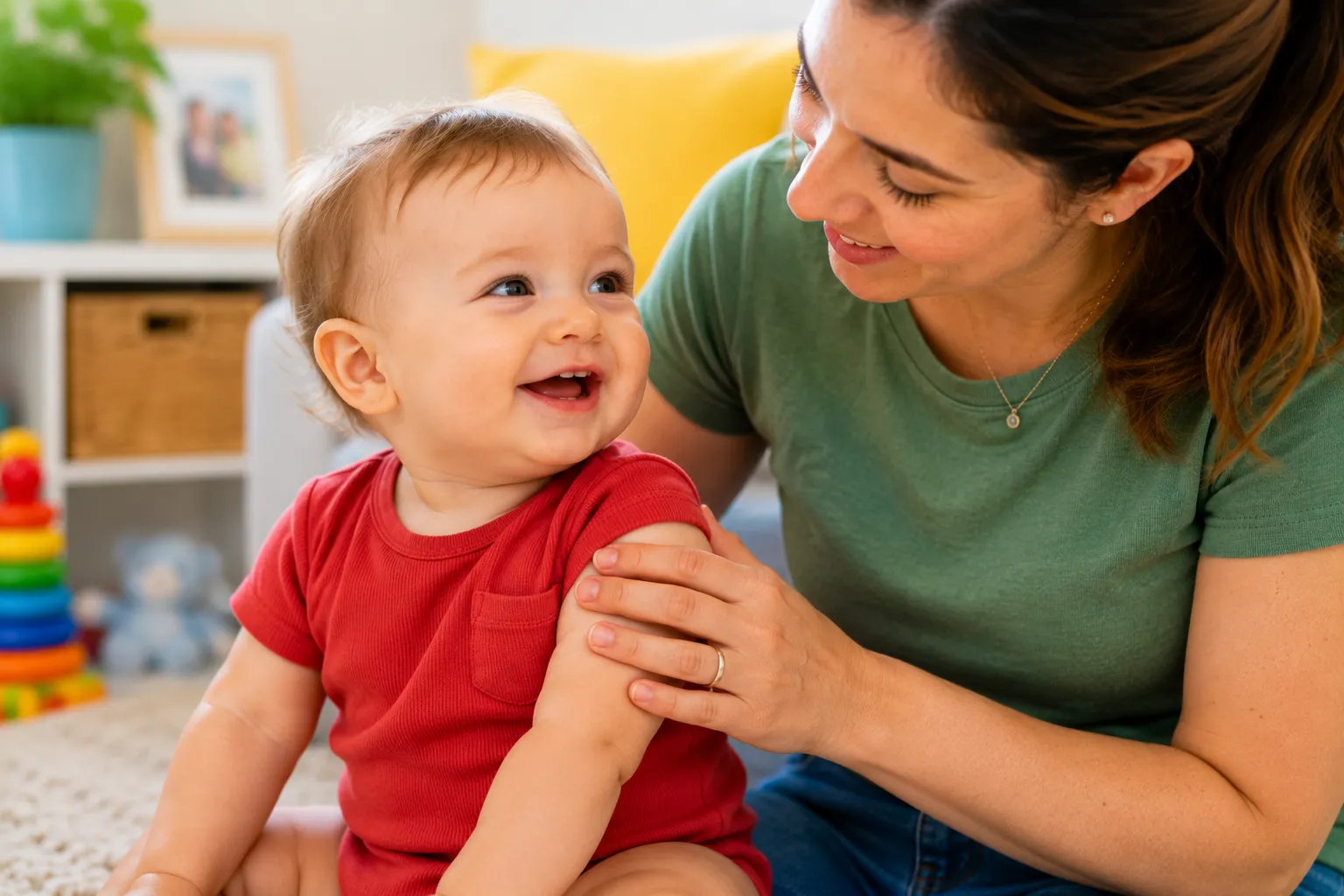 Baby with rough bumpy skin for parent guide about dryness, eczema prone skin, irritation and other possible causes
