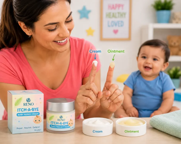 Choosing between cream and ointment for a baby with dry, itchy and eczema-prone skin