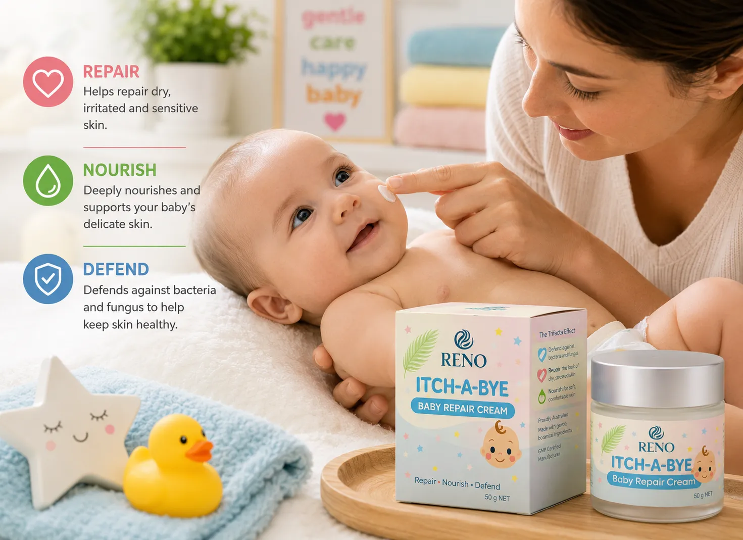 Natural baby cream for dry, itchy and eczema-prone skin