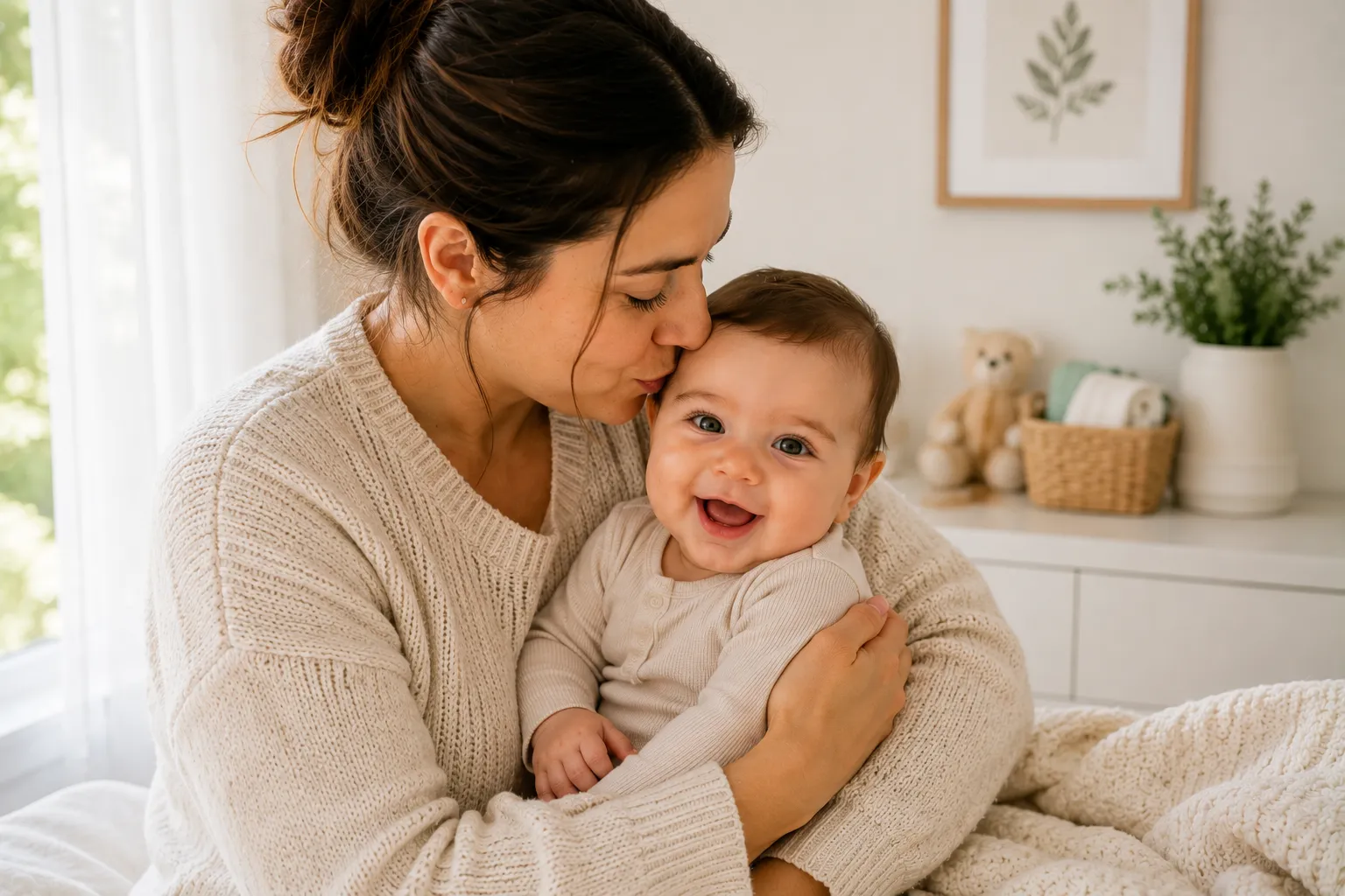 Mother caring for a child with dry, itchy skin, illustrating gentle support for breaking the itch-scratch cycle.