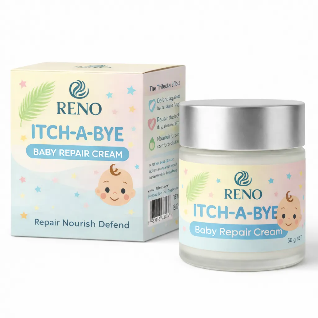 Itch-A-Bye Baby Repair Cream jar and packaging